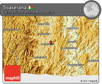 Physical 3D Map of Soaserana