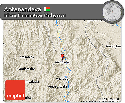 Shaded Relief 3D Map of Antanandava