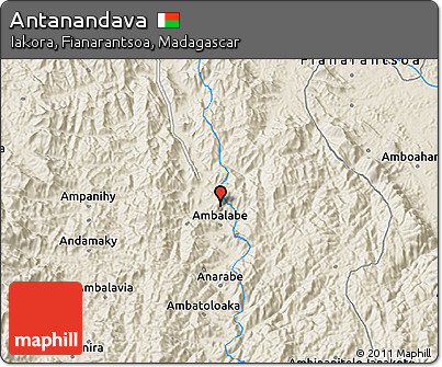 Shaded Relief 3D Map of Antanandava