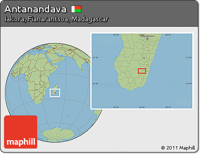 Savanna Style Location Map of Antanandava
