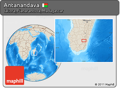 Shaded Relief Location Map of Antanandava