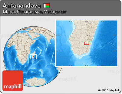 Shaded Relief Location Map of Antanandava
