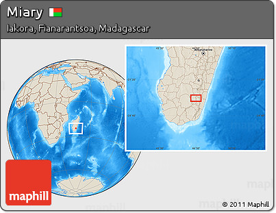Shaded Relief Location Map of Miary