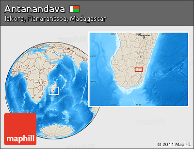Shaded Relief Location Map of Antanandava