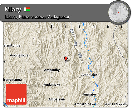 Shaded Relief Map of Miary