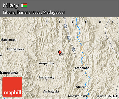 Shaded Relief Map of Miary