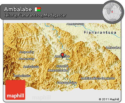 Physical Panoramic Map of Ambalabe