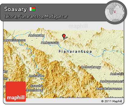 Physical Panoramic Map of Soavary