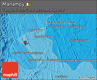 Political 3D Map of Manampy