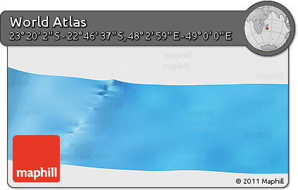 Physical Panoramic Map of the Area around 23° 3' 19" S, 48° 31' 29" E