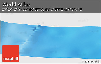 Physical Panoramic Map of the Area around 23° 3' 19" S, 48° 31' 29" E