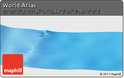 Physical Panoramic Map of the Area around 23° 3' 19" S, 48° 31' 29" E