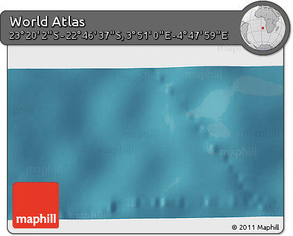 Satellite 3D Map of the Area around 23° 3' 19" S, 4° 19' 30" E