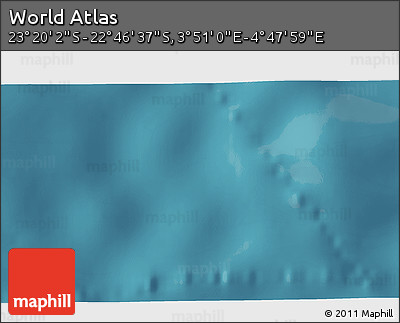 Satellite 3D Map of the Area around 23° 3' 19" S, 4° 19' 30" E