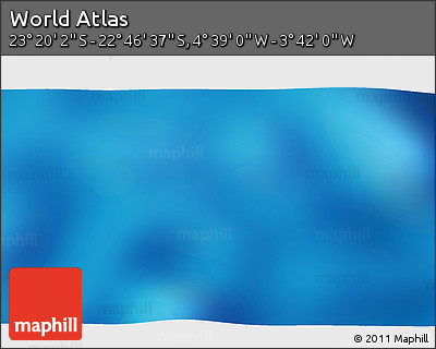 Shaded Relief 3D Map of the Area around 23° 3' 19" S, 4° 10' 30" W