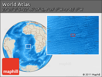 Shaded Relief Location Map of the Area around 23° 3' 19" S, 4° 10' 30" W