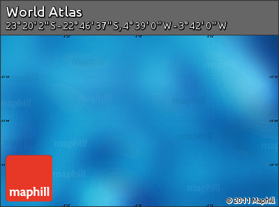 Shaded Relief Map of the Area around 23° 3' 19" S, 4° 10' 30" W