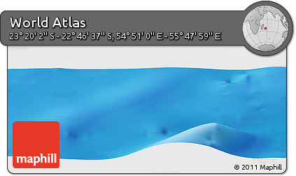 Physical Panoramic Map of the Area around 23° 3' 19" S, 55° 19' 30" E