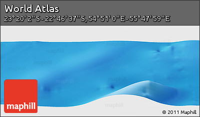 Physical Panoramic Map of the Area around 23° 3' 19" S, 55° 19' 30" E