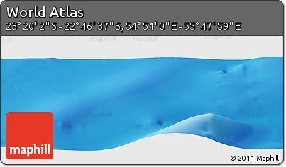 Physical Panoramic Map of the Area around 23° 3' 19" S, 55° 19' 30" E