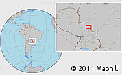 Gray Location Map of the area around 23° 3' 19" S, 56° 1' 29" W