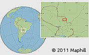 Savanna Style Location Map of the area around 23° 3' 19" S, 56° 1' 29" W