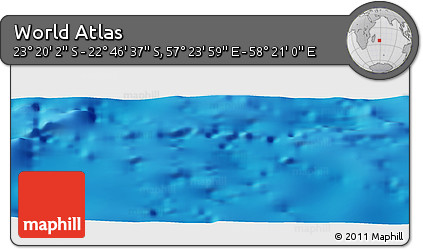 Physical Panoramic Map of the Area around 23° 3' 19" S, 57° 52' 30" E
