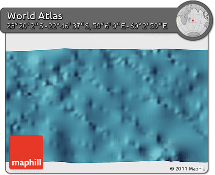 Satellite 3D Map of the Area around 23° 3' 19" S, 59° 34' 30" E