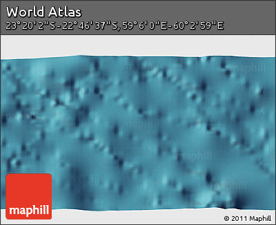 Satellite 3D Map of the Area around 23° 3' 19" S, 59° 34' 30" E