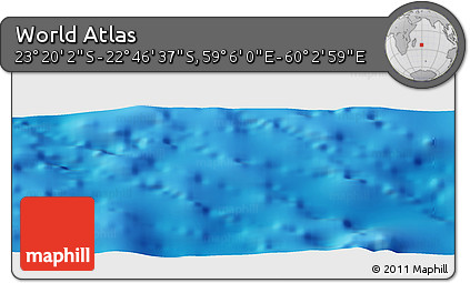 Physical Panoramic Map of the Area around 23° 3' 19" S, 59° 34' 30" E