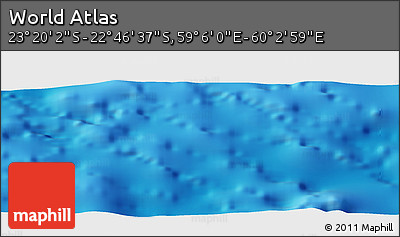 Physical Panoramic Map of the Area around 23° 3' 19" S, 59° 34' 30" E