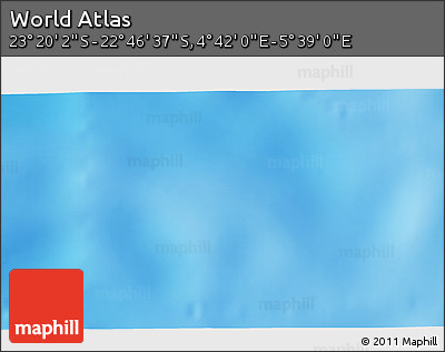 Physical 3D Map of the Area around 23° 3' 19" S, 5° 10' 30" E