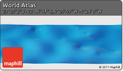Physical Panoramic Map of the Area around 23° 3' 19" S, 5° 52' 30" W