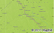 Physical Map of the area around 23° 3' 19" S, 61° 58' 30" W