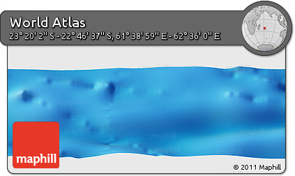 Physical Panoramic Map of the Area around 23° 3' 19" S, 62° 7' 30" E