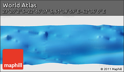 Physical Panoramic Map of the Area around 23° 3' 19" S, 62° 7' 30" E