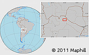 Gray Location Map of the area around 23° 3' 19" S, 62° 49' 30" W