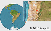 Satellite Location Map of the area around 23° 3' 19" S, 66° 13' 29" W