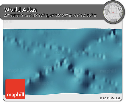 Satellite 3D Map of the Area around 23° 3' 19" S, 68° 4' 29" E