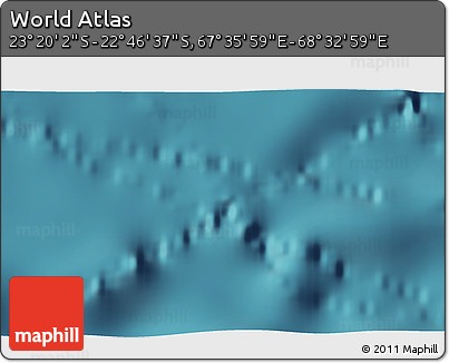 Satellite 3D Map of the Area around 23° 3' 19" S, 68° 4' 29" E