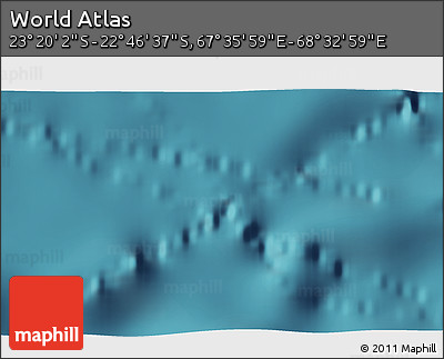 Satellite 3D Map of the Area around 23° 3' 19" S, 68° 4' 29" E