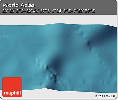 Satellite 3D Map of the Area around 23° 3' 19" S, 6° 52' 30" E