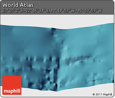 Satellite 3D Map of the Area around 23° 3' 19" S, 71° 19' 29" W
