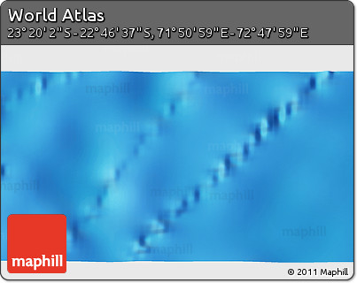Shaded Relief 3D Map of the Area around 23° 3' 19" S, 72° 19' 29" E