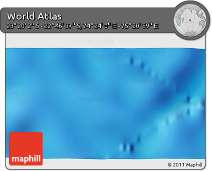 Physical 3D Map of the Area around 23° 3' 19" S, 74° 52' 30" E