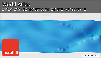 Physical Panoramic Map of the Area around 23° 3' 19" S, 74° 52' 30" E