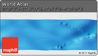 Physical Panoramic Map of the Area around 23° 3' 19" S, 74° 52' 30" E