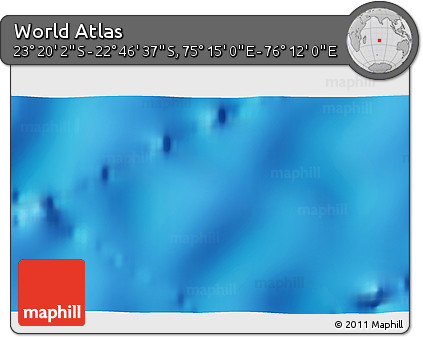 Physical 3D Map of the Area around 23° 3' 19" S, 75° 43' 29" E