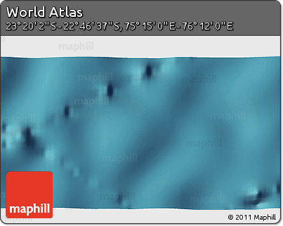 Satellite 3D Map of the Area around 23° 3' 19" S, 75° 43' 29" E