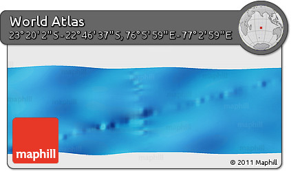Physical Panoramic Map of the Area around 23° 3' 19" S, 76° 34' 29" E